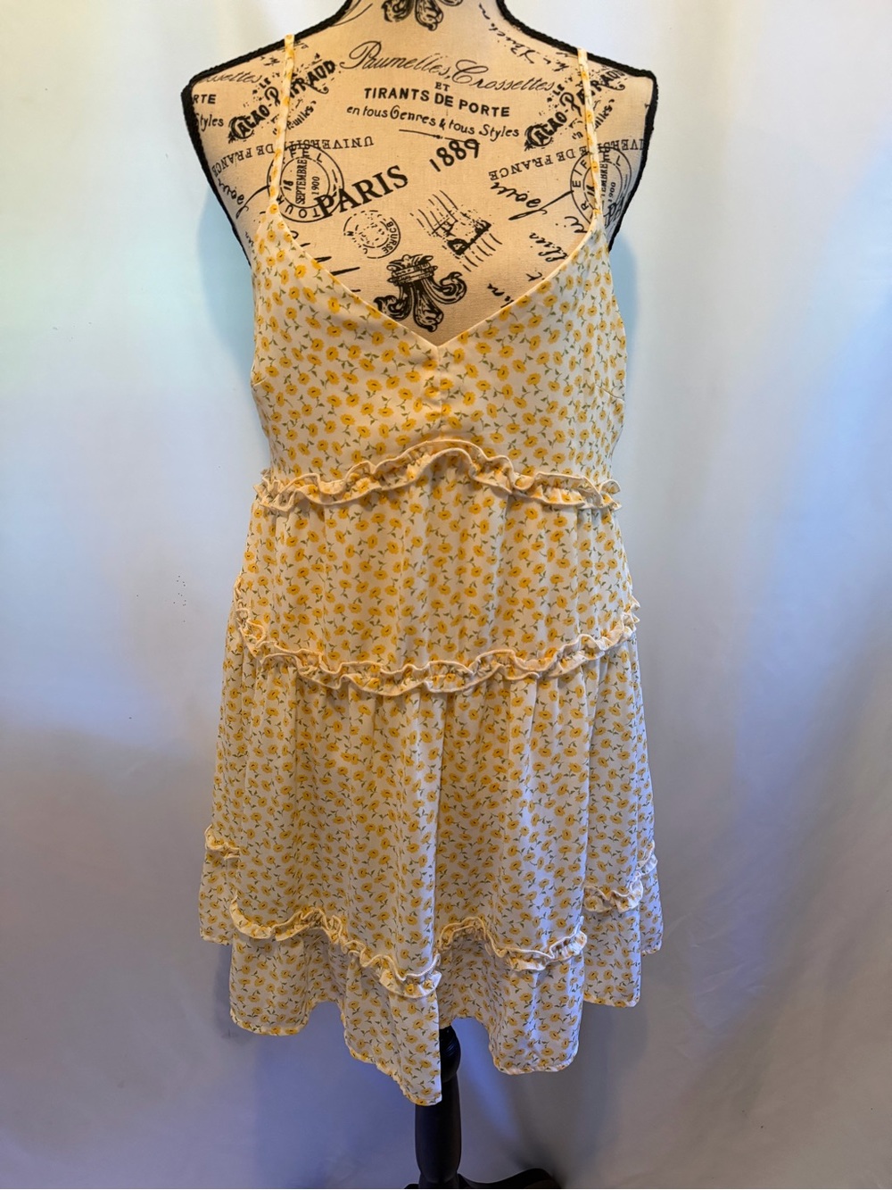 Trixxi Yellow Floral Smocked Dress